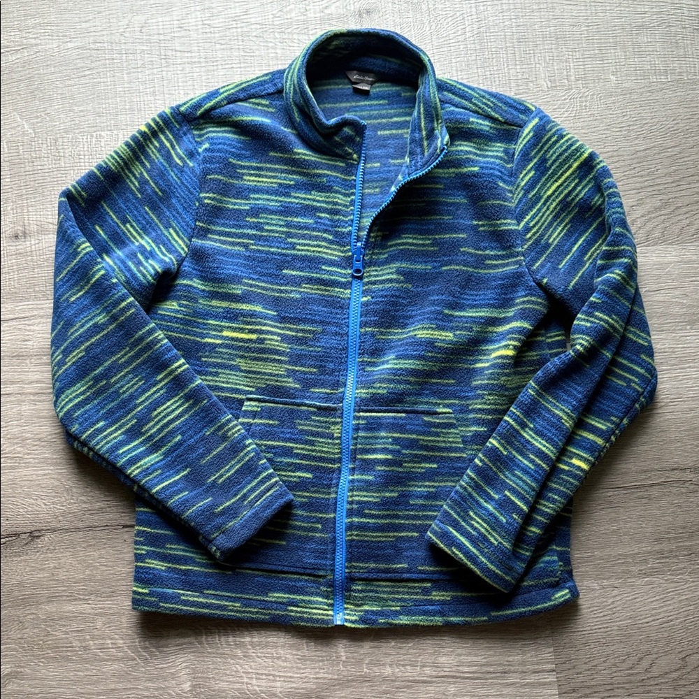 Eddie Bauer Navy and Lime Fleece Jacket